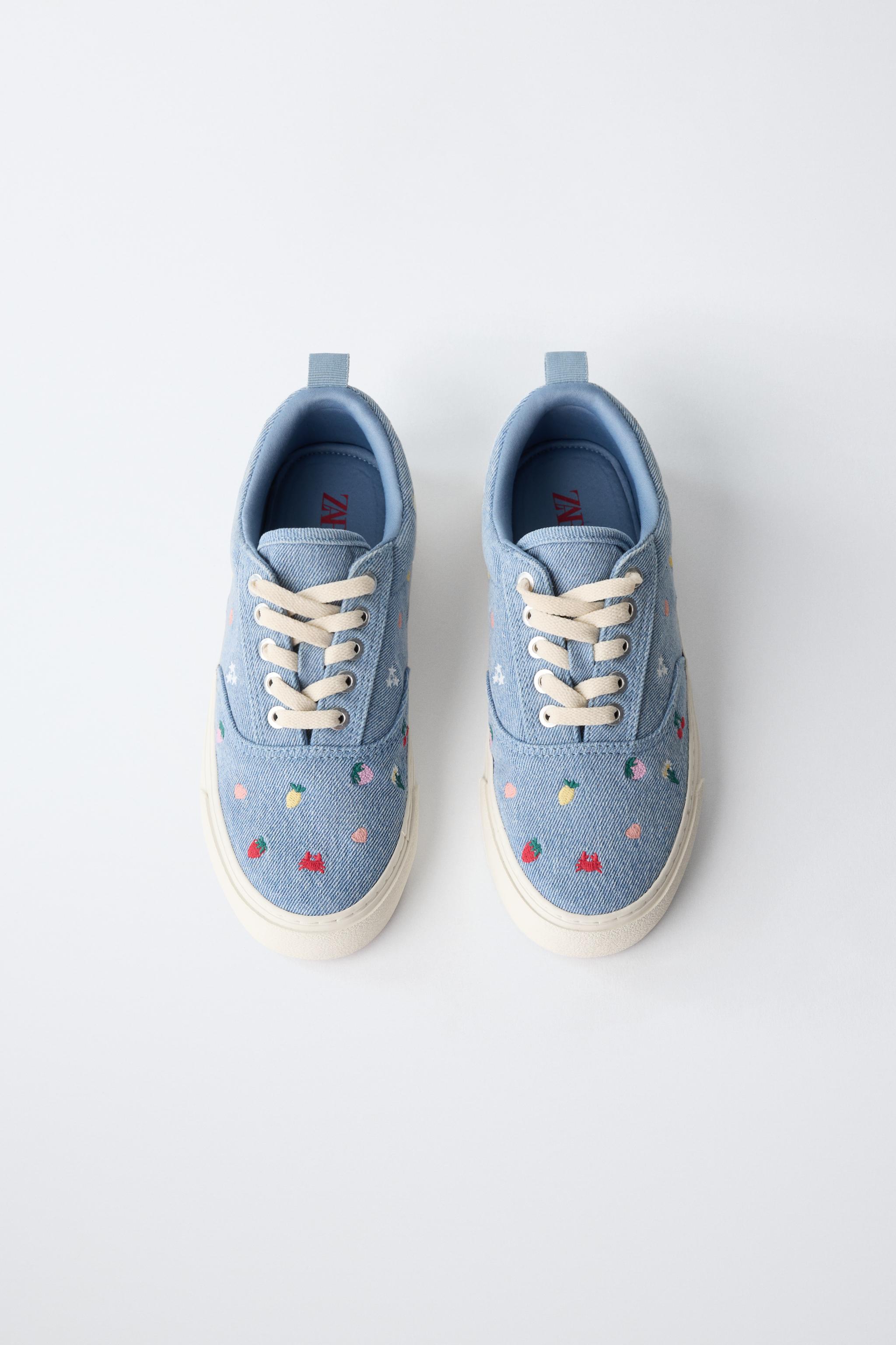EMBROIDERED COTTON SNEAKERS